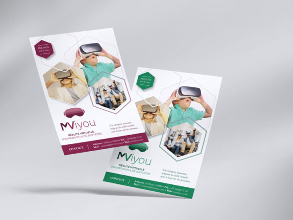 Flyer A5 recto-verso personnalisé, conçu par un graphiste avec impression professionnelle et livraison incluse.