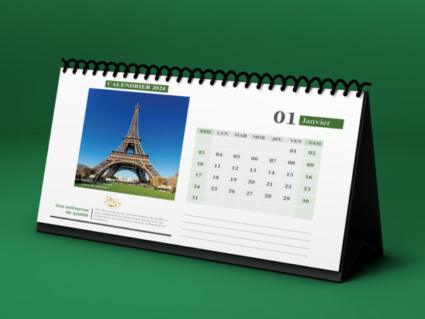 Calendrier chevalet 30 x 10 cm