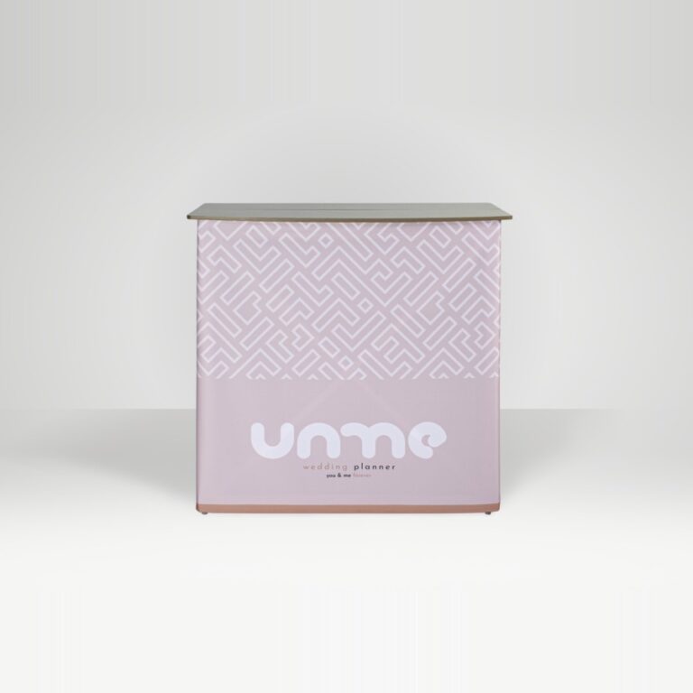 Comptoir d'accueil en tissu personnalisé