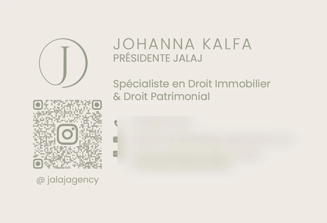 Verso de la carte de visite Jalaj