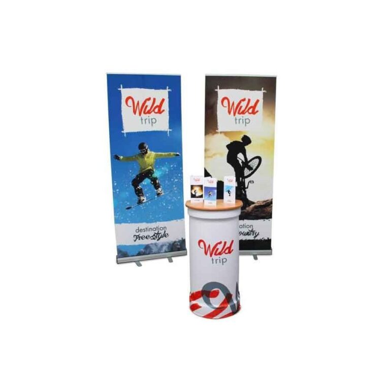 Kit salon 2 roll-up + comptoir