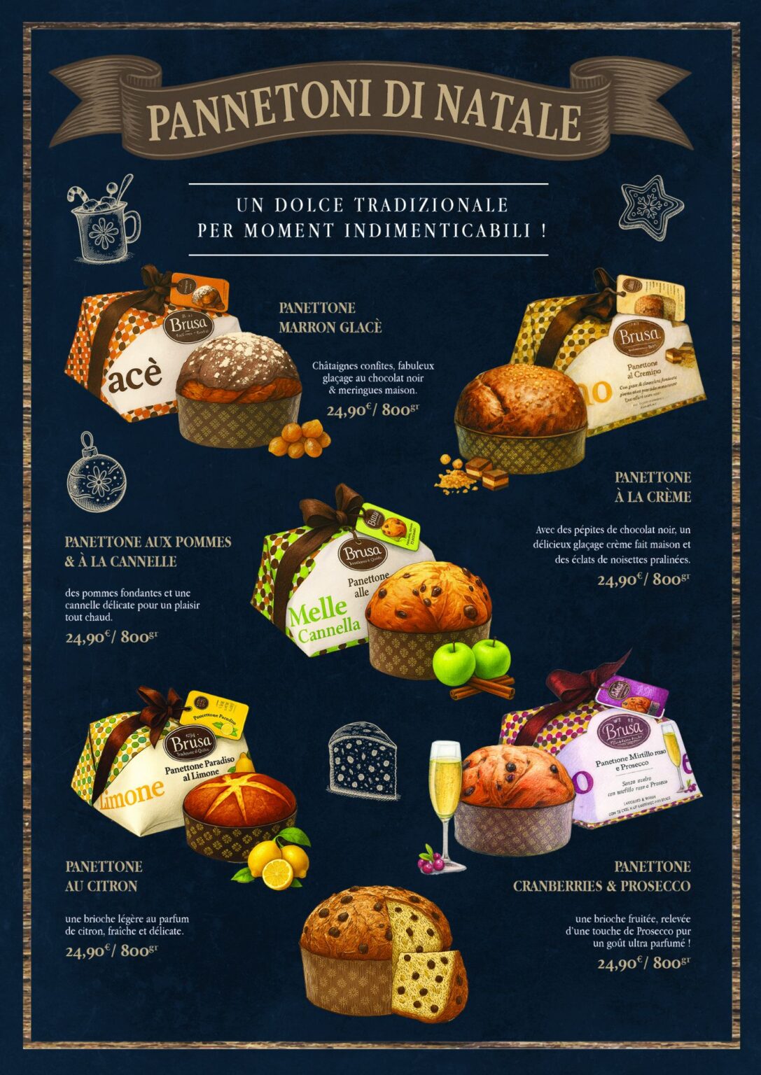 Affiche panettones de Noël Made in Italy créée par Createeve