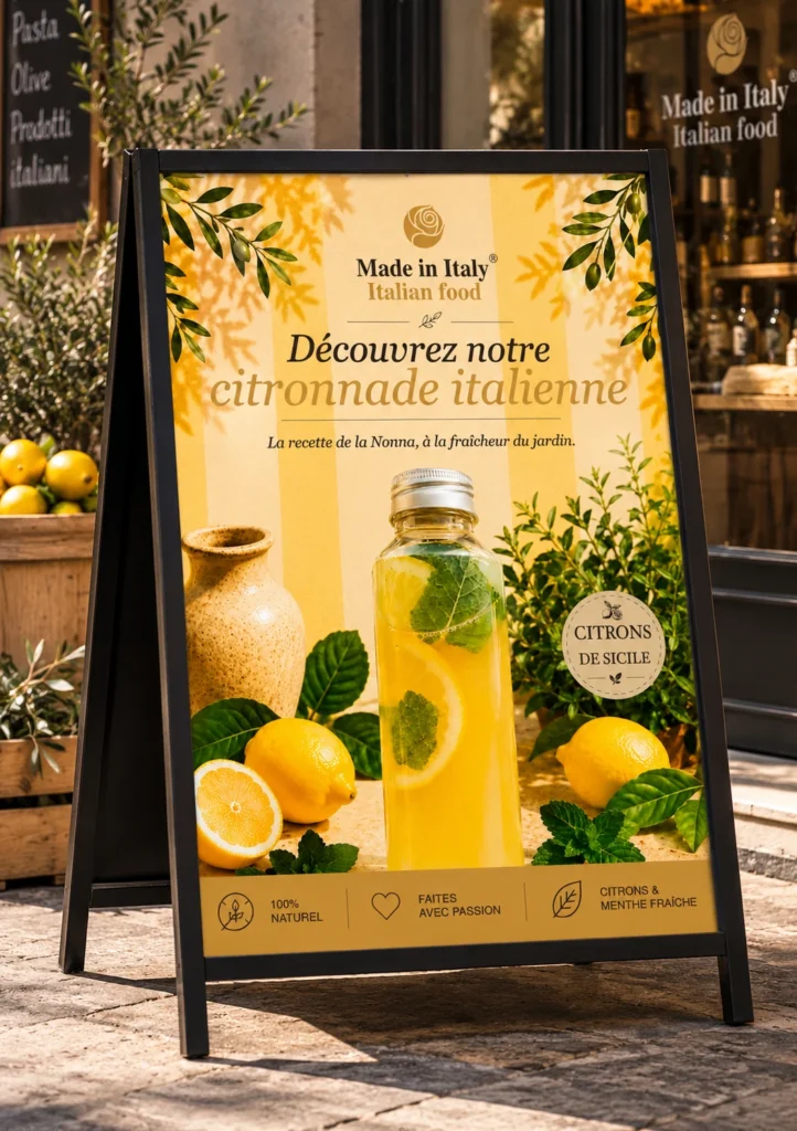 Chevalet citronnade italienne Made in Italy créé par Createeve