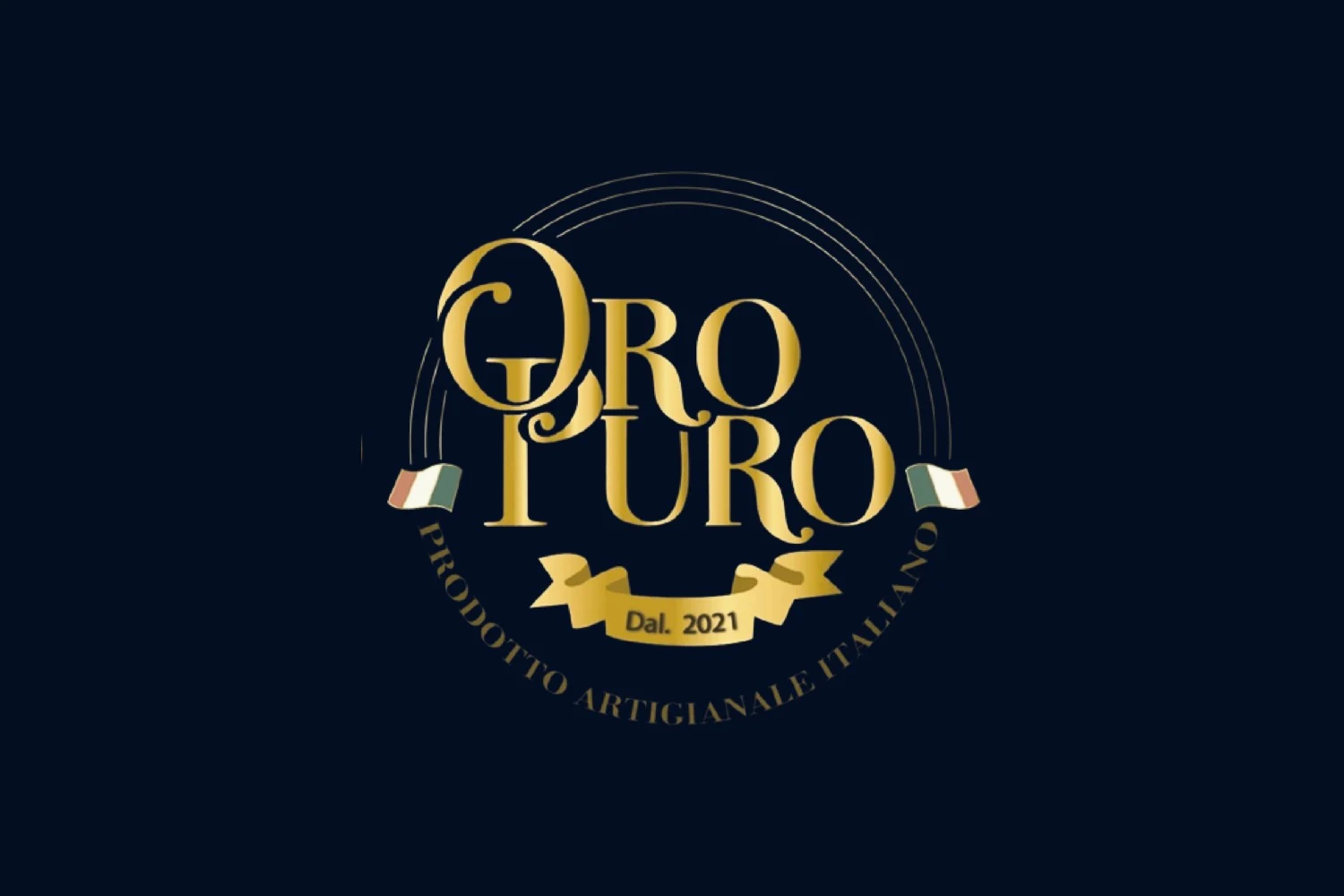Logo Oro Puro sur bleu nuit