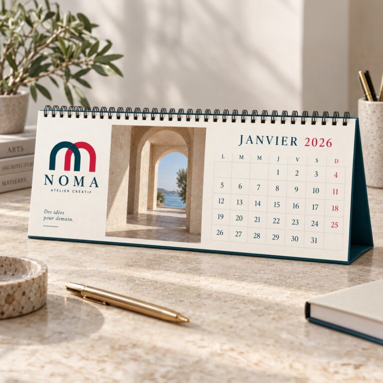 Calendrier chevalet de bureau 30 x 10 cm