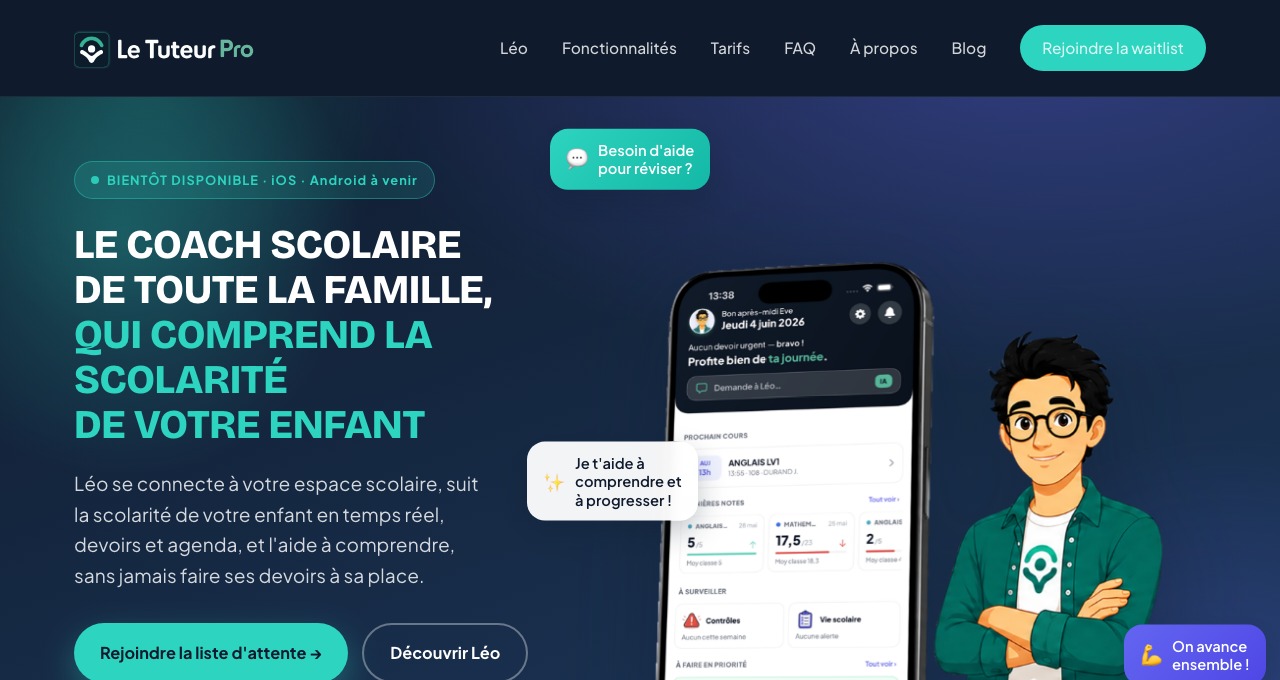 Site Le Tuteur Pro créé par Createeve