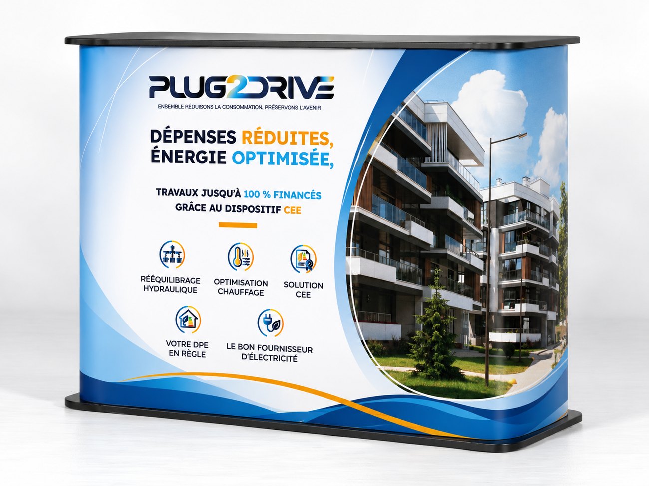 Comptoir d’accueil Plug2Drive monté