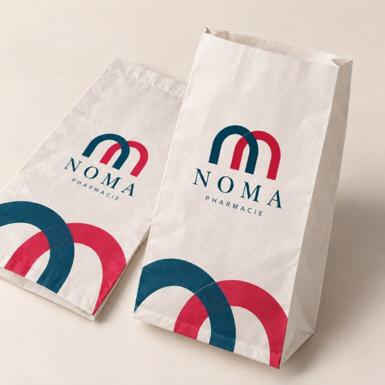Sachet kraft blanc personnalisé